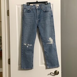 AG Riley High Rise Straight Jeans in Whiplash